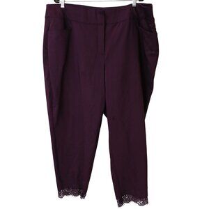 Lane Bryant The Allie Dress Pants Size 24 W Lace Ankle Purple Career Chic #I-12